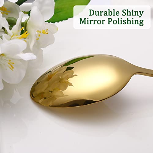 Set Of 8, Gold Demitasse Espresso Spoon, Sourceton Gold Mini Coffee Spoons For Dessert, Coffee Sugar, Tea, Appetizer (4.9 Inch) #TOP3
