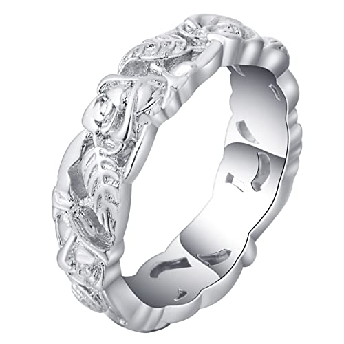 Anneaux de doigt pour les femmes en style vintage et motif de fleur