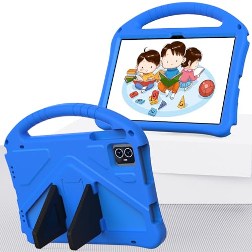 Coque Teclast M50 HD pour enfant avec support bleu protecteur