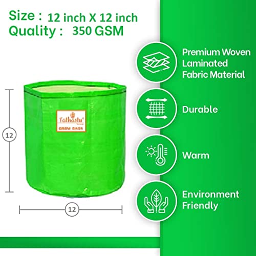 Image of Tathastu The Purity 12 X 12 inch pack 3 | 350 GSM Organics Terrace Home & Kitchen Gardening HDPE Circular 100% UV Treated Grow Bags (Plant Bags), Thick & Durable for Vegetable Fruits and Flower Plants (350 GSM 12 X 12 inch, 3)