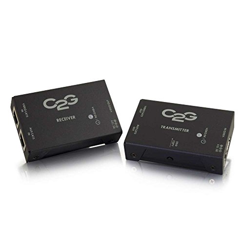 C2G 29298 Short Range over Cat5 Extender Kit with Auto Equalization, TAA Compliant, Black