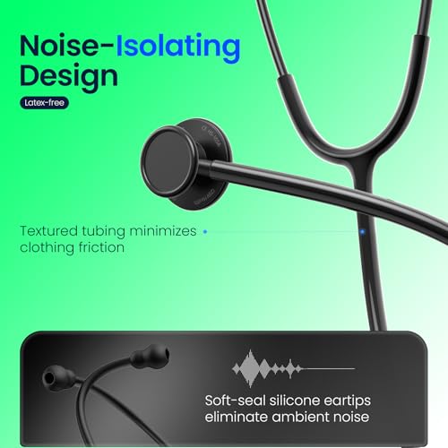 Lightweight Stethoscope, Dual-Frequency Diaphragm, Bell & Diaphragm & Pediatric Diaphragm, Noise-Reducing Silicone Ear Tips, Ideal for Doctors, Nurses, Students Use - Stethoscope Accessories