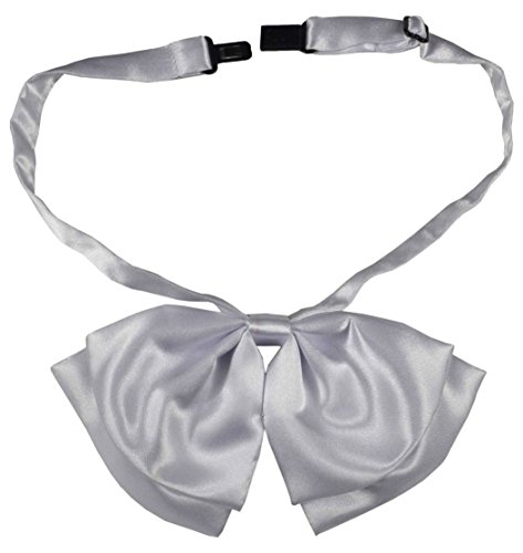 Syaya Cute Adjustable Silk Women Semicircle Bow Tie, Pre Tied Necktie For Japanese Uniform Tie/Christmas/Cosplay/Party B13(White) #TOP5