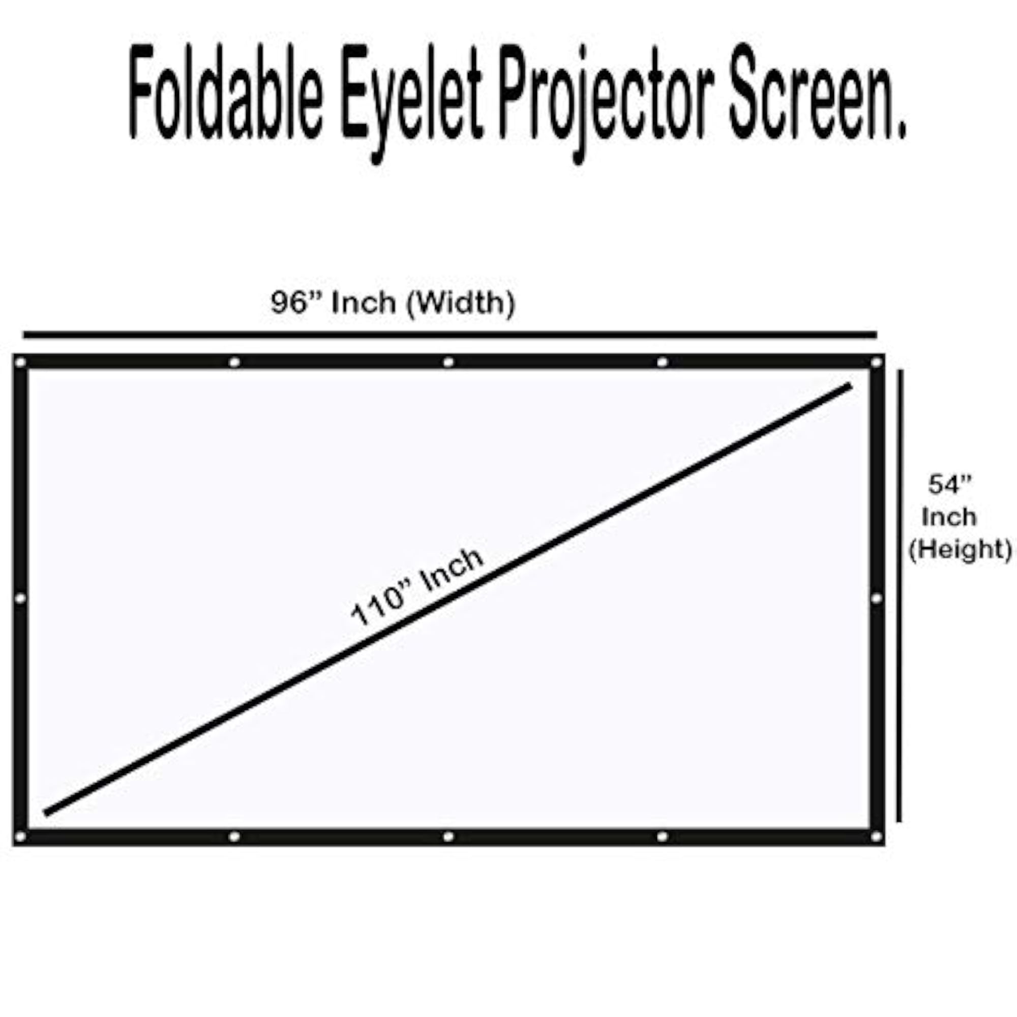 50 Inch Diagonal Eyelet Projector Screen