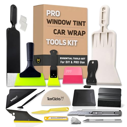 Window Tint Tools kit Vinyl Wrap Tool for Car Tinting Windshield Back Window Squeegee Bulldozer Squeegee Scrubber Paddle Rubber for Car Wrapping PPF Film Installation Auto Tint Kit Professional