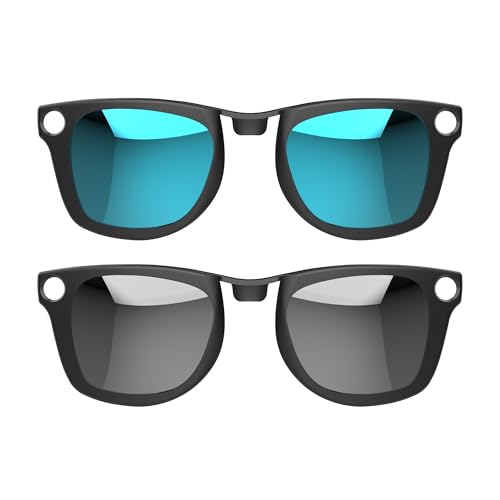HIBLOKS 2Pcs Polarized Clip for Ray-Ban Meta Wayfarer (RW4006/RW4012 50-22)