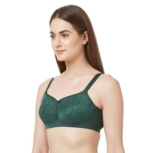 Image of SOIE Women Non Padded Non-Wired Full Coverage Minimizer Lace Bra