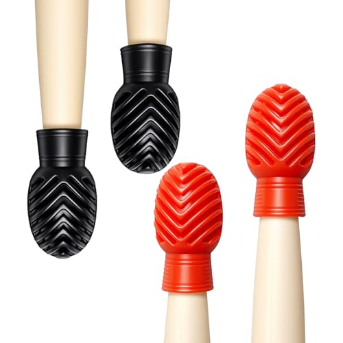VixxNoxx 4 Pack Silicone Drumstick Dampeners Tips, Reduce Clacking Noise