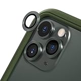 RhinoShield [Pack de 3] Protection pour objectifs photo compatible avec [iPhone 11 Pro / 11 Pro Max] | Verre trempé 9H résistant aux rayures avec une fine bordure en aluminium anodisé - Vert nuit
