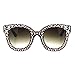 Star Engrave Bling Thick Horn Rim Womens Diva Sunglasses (Brown Smoke)
