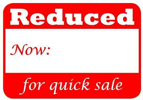 N'icePackaging504 Pcs Self Adhesive Reduced for Quick Sale Labels (w/Now: for Discounted Amount) - Prices! for Merchandise & Product Tags - 1 5/8 x 1 1/8 inches (41 x 28mm) (Reduced)
