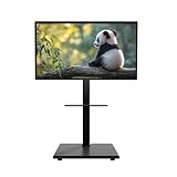 Major in life テレビスタンド 壁寄せ ハイタイプ テレビ台 tvスタンド キャスター付き テレビ用スタンド壁掛け 32~75インチ対応 耐荷重40KG 高さ調整可能 左右回転30° 収納棚付き木製台座 移動式 自立式 省スペース 会社用 家用 学校 ビジネス展示用 病院業務用 (ブラック, キャスターなし)