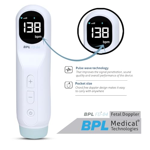 Image of BPL Medical Technologies FD-04 Fetal Doppler|Pulse Wave Technology|Heartbeat Detection Machine for Home and Clinic Use - White