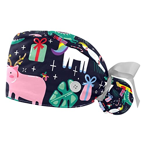Chapeaux bouffants de Noël et casquettes de travail ajustables pour bloc opératoire