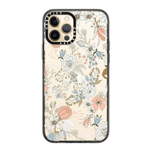 Coque iPhone 12 Pro rigide CASETiFY fine noire avec imprimé floral corail - 3
