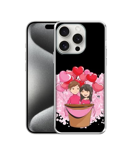 Image of Amazon Brand- Solimo Boy and Girl Printed Silicon Soft TPU Back Case Cover Compatible for Apple iPhone 15 Pro