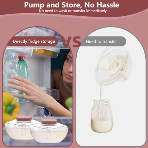 Image of 1 Pack Breastmilk Collection Replacement Accessories for Momcozy Upgraded Mobile Flow M9, Upgraded M9 Milk Container with Red Silicone Cap, Not Mom Cozy Original Parts