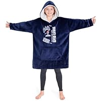 CityComfort Hoodie Blanket for Kids & Teenagers Fleece Wearable Blanket Warm Gamer Football Oversized Hoodie with Sherpa Hood Loungewear Gaming Gifts (Blue Gaming)