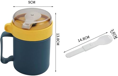 Miniatura 4 de DOITOOL Recipientes de sopa con tapas, taza de sopa para microondas con tapa y cuchara, tazas de sopa para sopas, fideos, cereales calientes y más