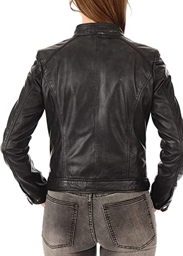 Women's Leather Jackets - Motorcycle Biker Lambskin Leather Jacket For Girl, Moto Riding Party Wear Jackets2