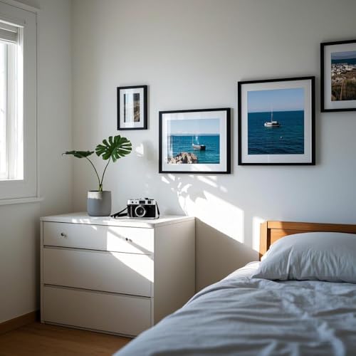 Szyeequoo 30x40 Picture Frame 2 Sets,Picture Frames 30CMx40CM with Mat,Wall Mounting 30x40CM Frame,Horizontal & Vertical Picture Frames,12x16 Picture Frame with Plexiglass,Frame 30x40CM Black - Image 3