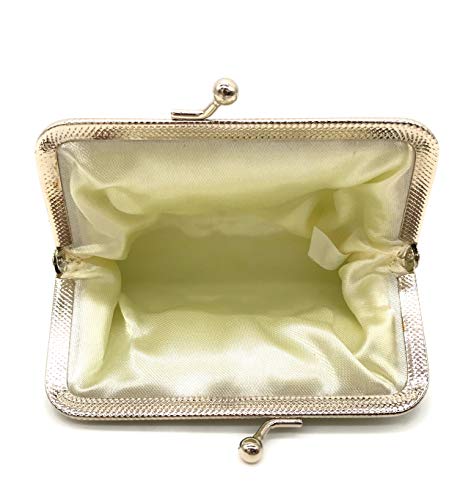 Womens Coin Purse Wallet Metal Mesh Kiss Lock Clasp (Multi-Beige) #TOP4
