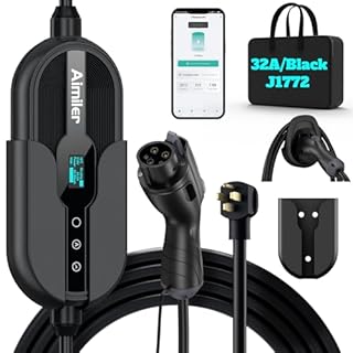 AIMILER Level 2 Electric Vehicle (EV) Charger(WIFI APP/Plug-play), 32A, 25ft Cable ETL Certified, 220V-240V NEMA 14-50P Plug EVSE w/ J1772 Connector, Portable EV Car Charging Stations for Home Level 2