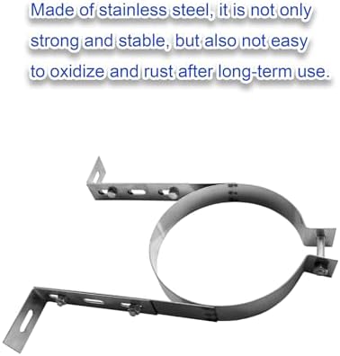 Stainless Steel Chimney Pipe Wall Strap - Durable B Vent Pipe Bracket Holder for Metal Stove Pipes - Secure Split Ring Support for Winter Heating Systems