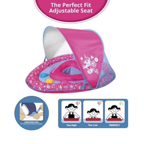 Boia Com Cobertura Retrátil Bebe Proteção Fps 50+ Ajustável (Rosa)