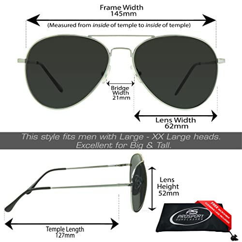 proSPORT Aviator Big & Tall Sunglass Mens Extra Large & Wide Fit2