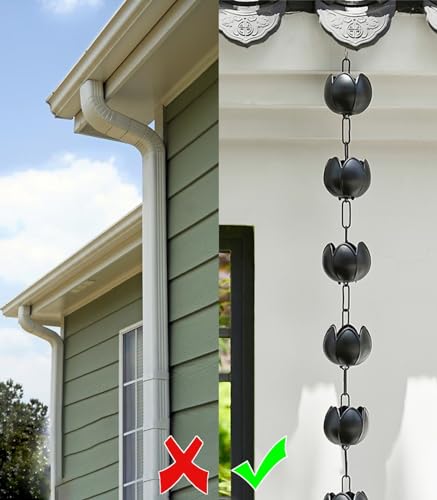 Chaîne de pluie décorative réglable en métal pour évacuation extérieure - 5