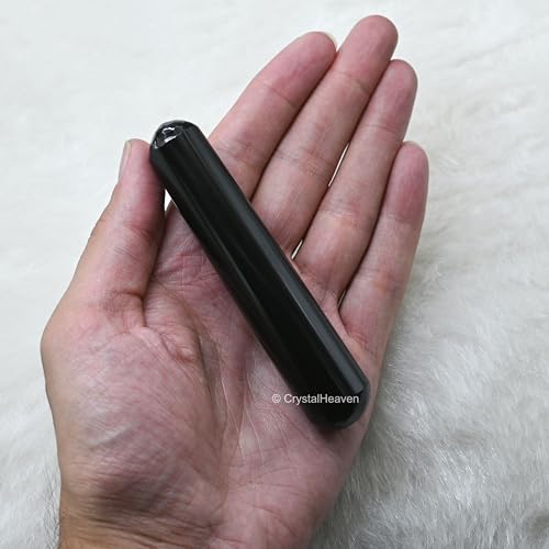 Image of Certified Black Agate Crystal Wand - Smooth Crystal Wand for Energy Healing, Chakra Balancing, Meditation and Home Decor - Crystals and Healing Stones for Gift