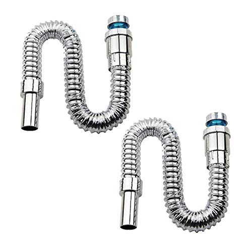 Image of Chrome Flexible PVC Waste Pipe for Wash Basin, Bathroom & Kitchen Sink | Heavy Duty CP Drain Hose /Outlet Tube Connector 1 1 /4inch | Leak Proof, Durable, Install (1meter