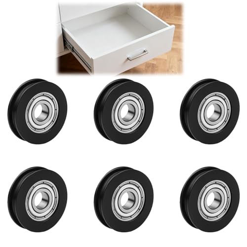 6 Pack Rodamientos de 5x20x7mm con Núcleo de Acero Inox Ruedas Ventanas Correderas Ruedas Mosquiteras Correderas para Puertas Mosquiteras Puertas Correderas Ventanas Cajones y Armarios