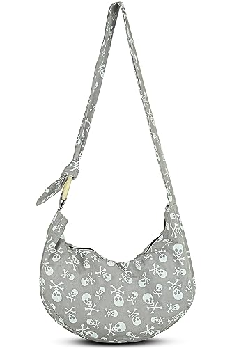 Image of Hobo Crossbody Bag for Women - Handmade Cotton Boho Purse with Wooden Ring | Lightweight Slouchy Shoulder Sling Tote Bag