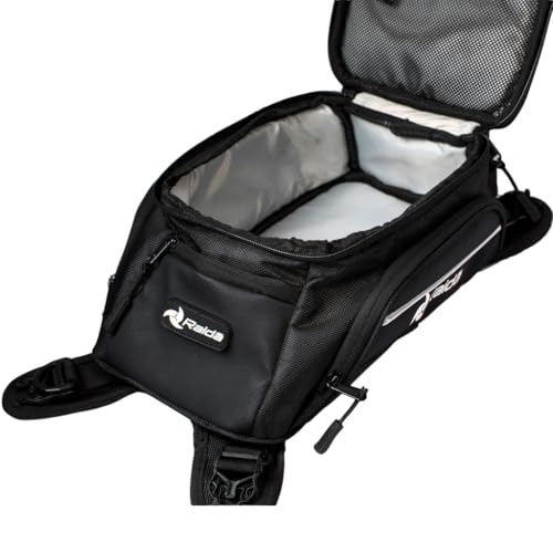 Image of Raida Compass X8 Motorcycle Tank Bag | 8L Compact Tank Bag for Daily Commutes & Short Rides | 1680D Heavy-Duty Fabric | GPS Mobile Pocket | Magnetic-Free Strap Mount | Rain Cover Included