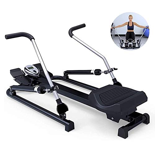 Image of Rowing Machine Air Resistance Rower Silent 6 Levels Adjustable Resistance LCD Monitor Cardio Workout Indoor