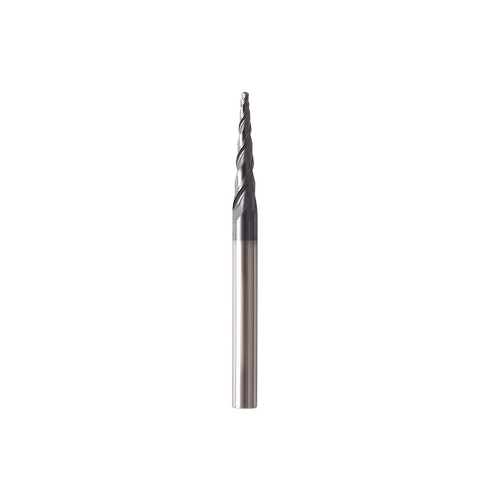 cuchilla con cabeza de bola cónica, 1 pieza de fresa de punta esférica cónica de 2 ranuras en espiral, fresa de punta esférica de carburo de 3,175 mm, 4 mm, 6 mm y 8 mm(R0.5X60XD8X100L)