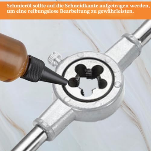 LEONTOOL 1/5.1 cm-28 UNEF Gewindeschneider-Set, HSS 1/2 x 28 UNEF Hochgeschwindigkeitsstahl, Maschinengewindebohrer mit rundem Gewindeschneider, Rechtshänder, Gewindeschneider-Set für Mutterschrauben,
