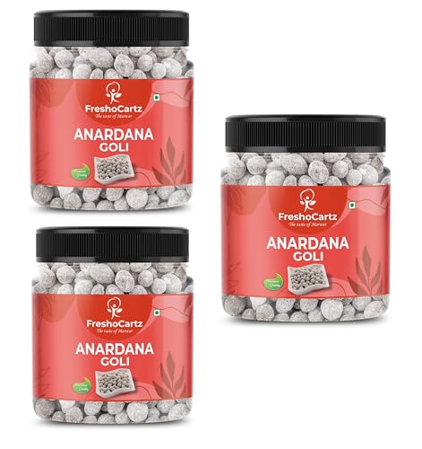 Image of FreshoCartz Delicious Anardana Churan /Goli | Pachak Digestive Mouthfreshner | Pomegranate Mukhwas - Jar Pack (400g (Pack of 3))