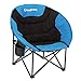 KingCamp Moon Saucer Camping Chair Cup Holder Steel Frame Folding Padded Round Portable Stable with Carry Bag