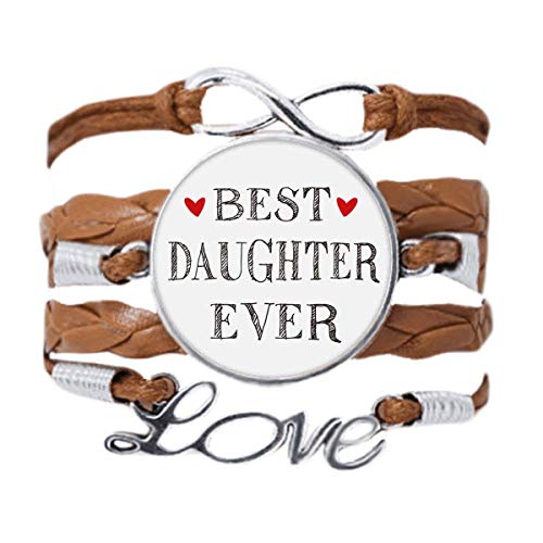 Bracelet cœur Best Daughter Ever cadeau d'anniversaire personnalisé pour fille