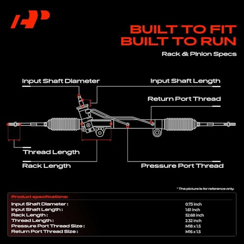 A-Premium - Hydraulic Power Steering Rack and Pinion Compatible with Jeep Grand Cherokee 2005 2006 2007 2008 2009 2010, Except SRT 8, Replace# 52090488AE by A-Premium - Image 3