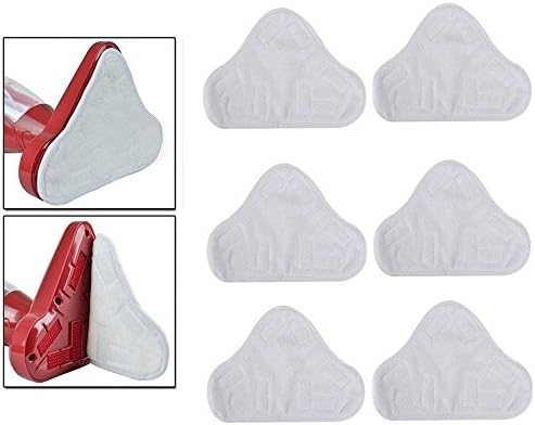 Tebasty Microfiber Steam Mop Pads for Floor Cleaning Professional Washable Replacement Mop Pads Steamer Cleaner for H2O H20 X5 (6 Pack)