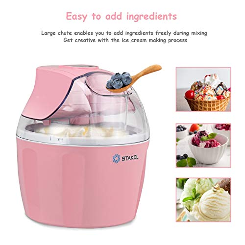 1.5 Quart Automatic Ice Cream Maker Freezer Dessert Machine (Pink)