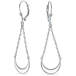 Lampara Araña Venta Long Trendy Boho Curva Hoz Forma Geométrica Media Luna Colgantes Lágrima Cadena Pendientespara Mujer Adolescente Palanca De Nuevo .925 Plata De Ley