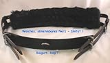longiergurt leder cob Solides Leder- Schwarz Tysons Breeches Longiergurt Leder mitKunstfell Nerz Optik 13 Ring Mini Shetty Shetty Pony Vollblut Warmblut Schwarz, Shetty