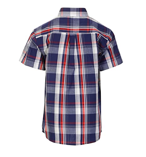Image of Gioberti Boys Casual Plaid Checked Short Sleeve Button Down Shirt