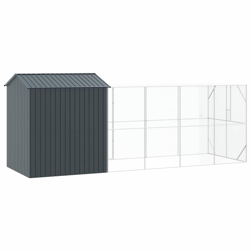 INLIFE Vogelkäfig Anthrazit 621 x 208 x 247 cm Verzinkter Stahl,Tier- & Haustierbedarf,Haustierbedarf,Vogelbedarf,Vogelkäfige & -ständer,Anthrazit,146.8 KG,3325157