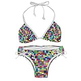 ✅Características: la esponja del bikini es desmontable, y tanto las correas de espalda como de hombro son ajustables, lo que te permite usarlo durante mucho tiempo y seguir siendo cómodo.